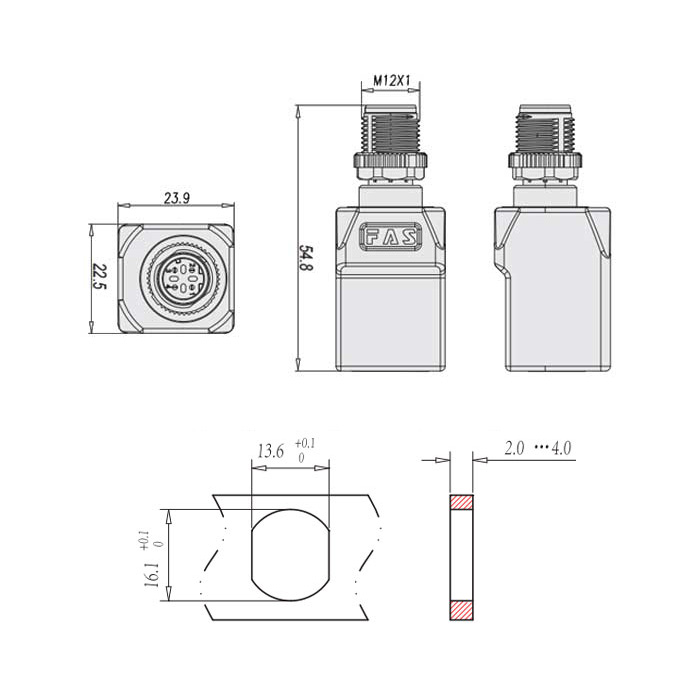 M12 4Pin D-coded 公頭直型轉(zhuǎn)RJ45直型、0C4ES1
